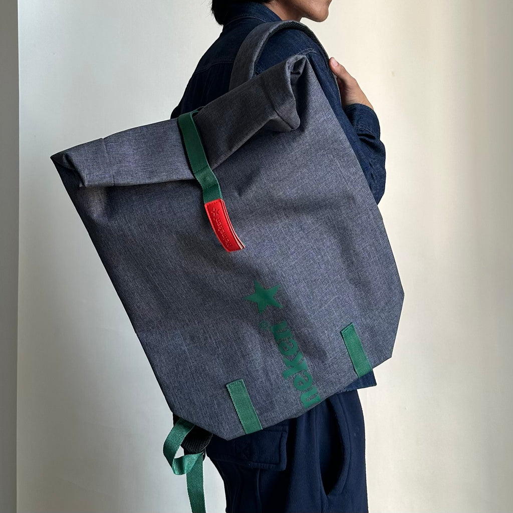 Heineken Soft Side Cooler Backpack Gray Insulated Fold-Top Korean Promo