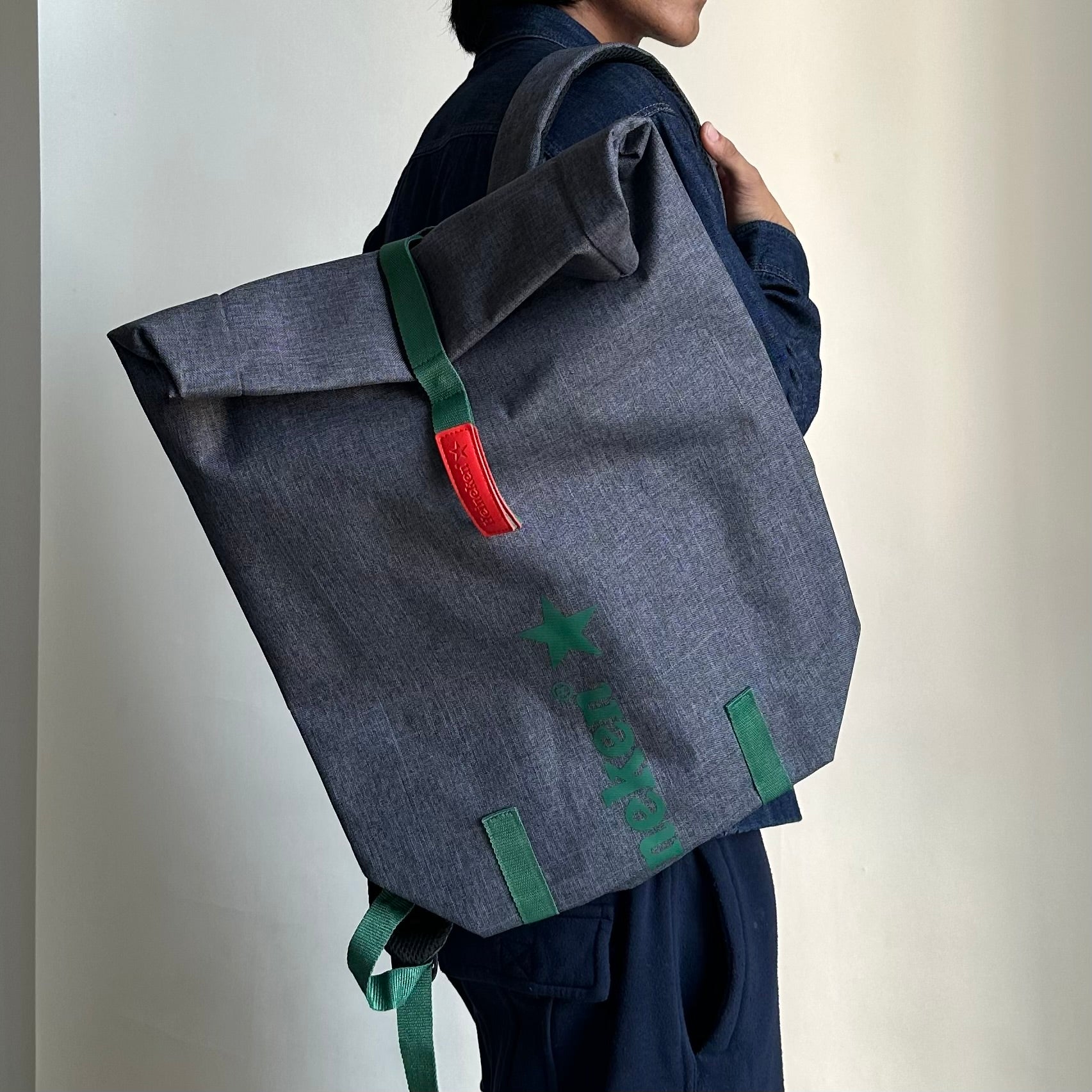 Heineken Soft Side Cooler Backpack Gray Insulated Fold-Top Korean Promo