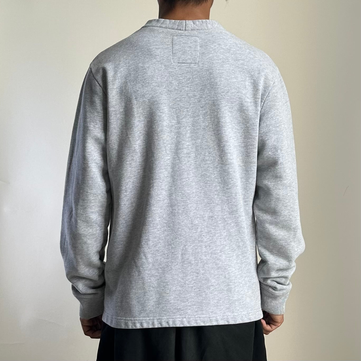 Stussy Cardigan Sweater Felt Patch Crown-topped “S” Logo in Gray (Size Medium)