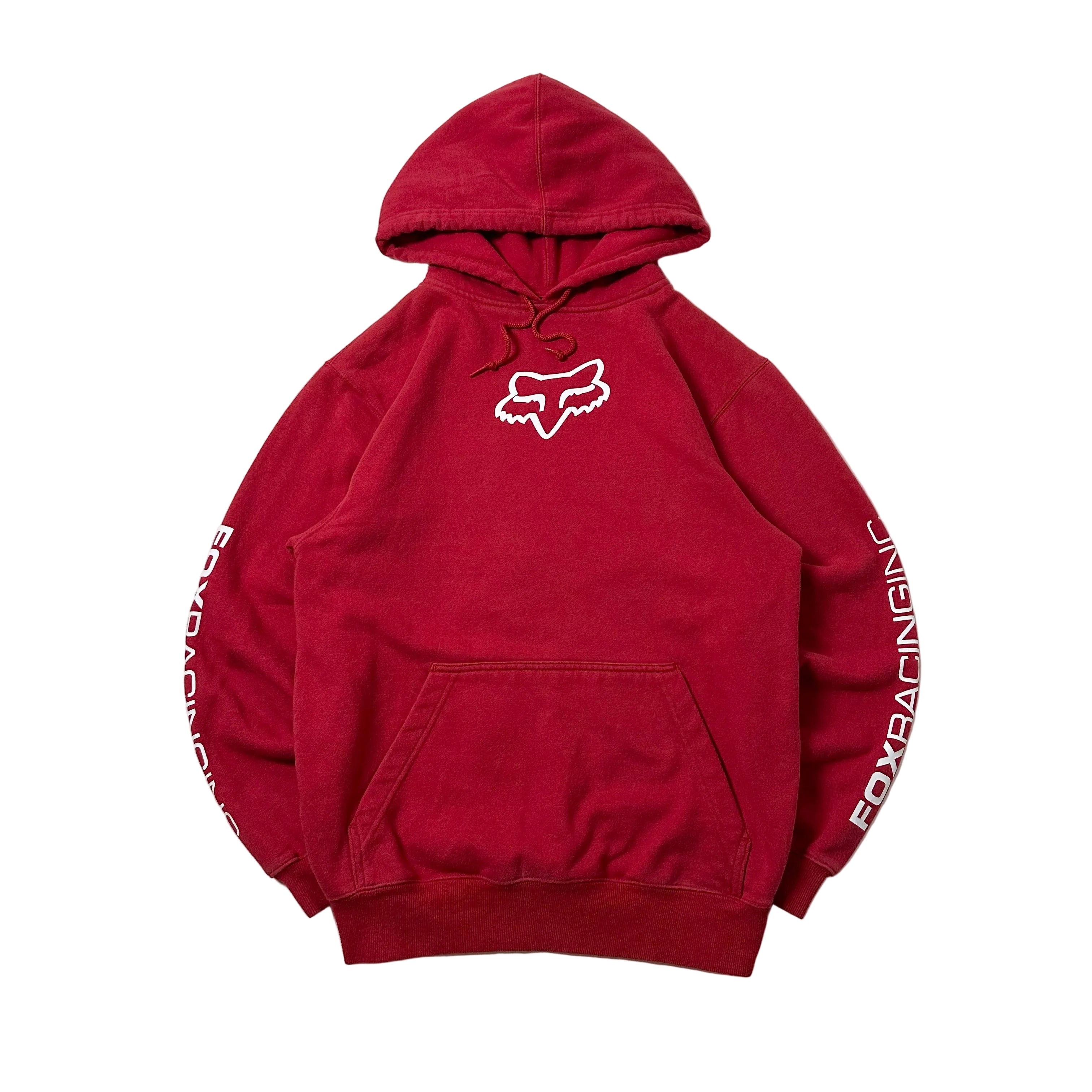 Fox Racing Y2k Hoodie Jacket in Red Size Small (Best Fit Large)