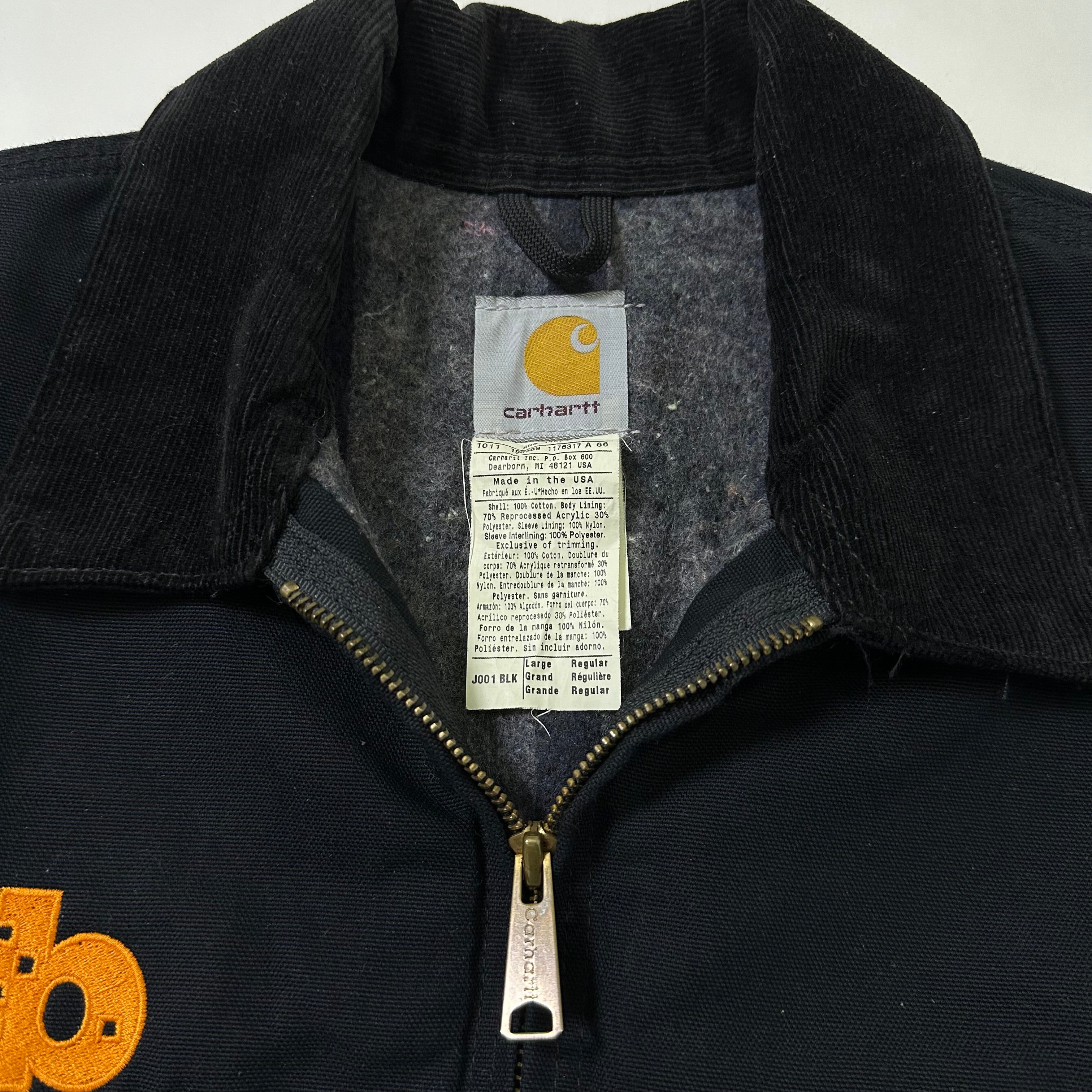 Carhartt J001 BLK Detroit Jacket Black Large