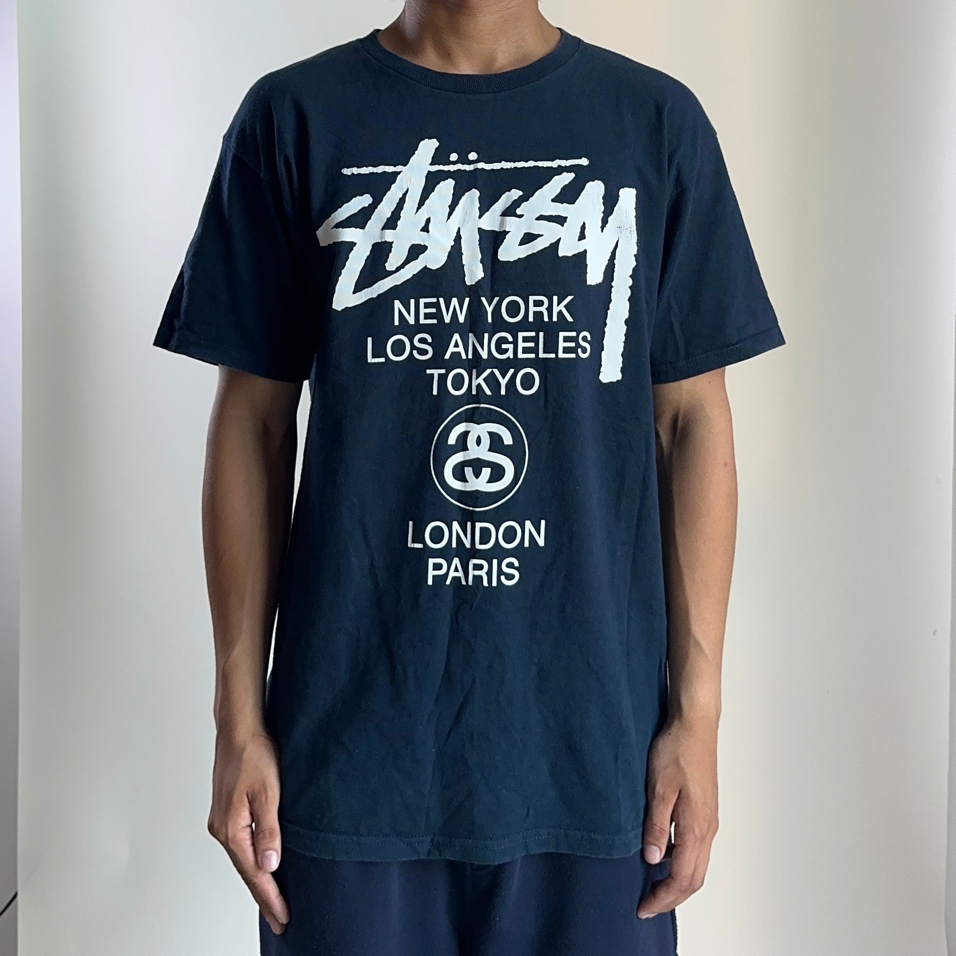 Stussy World Tour T-shirt in Navy Medium