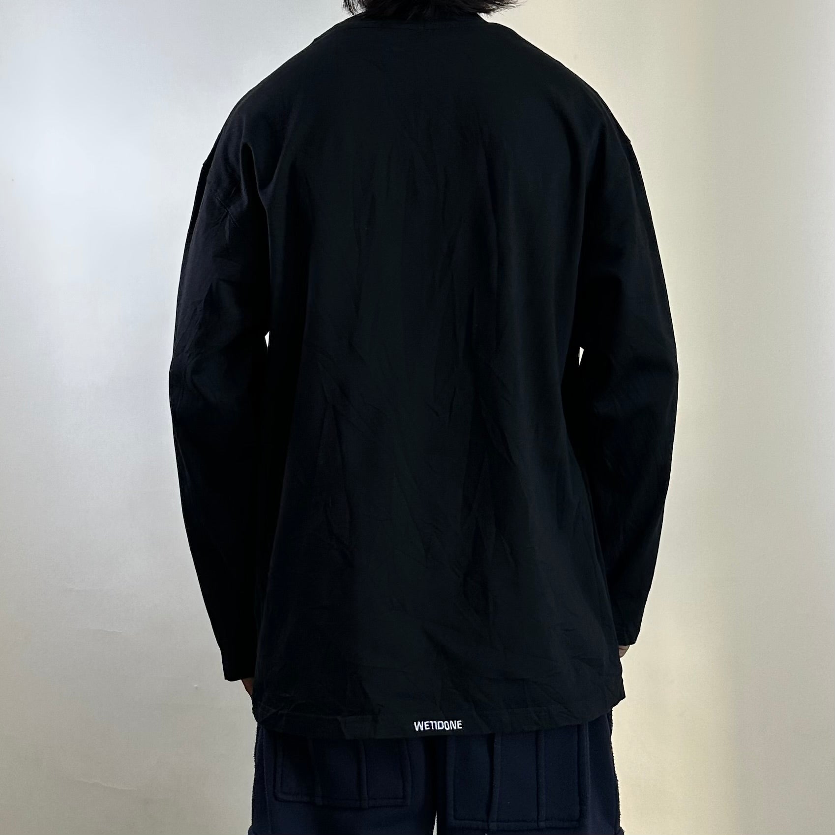We11done Black Pearl Logo Long Sleeve Size Small (Fits Large) OFF only