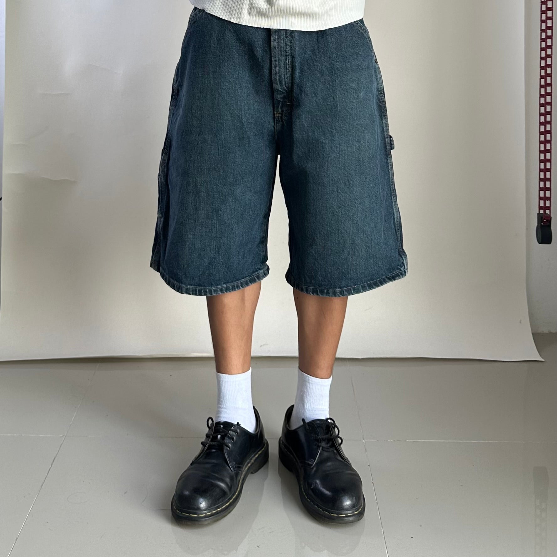 Wrangler Carpenter Jorts Dark Blue Denim (Size 38)