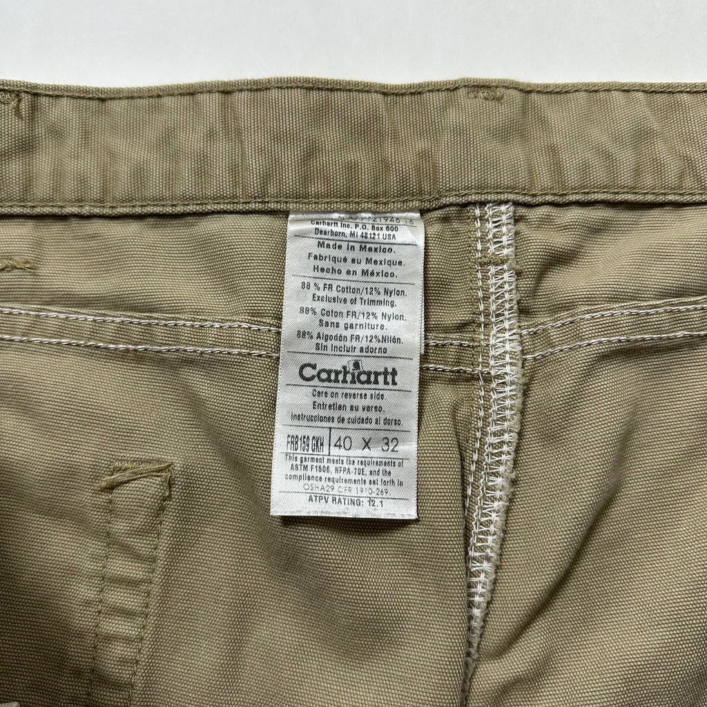 Carhartt Flame-Resistant Original Fit Carpenter Pants Khaki Size 40