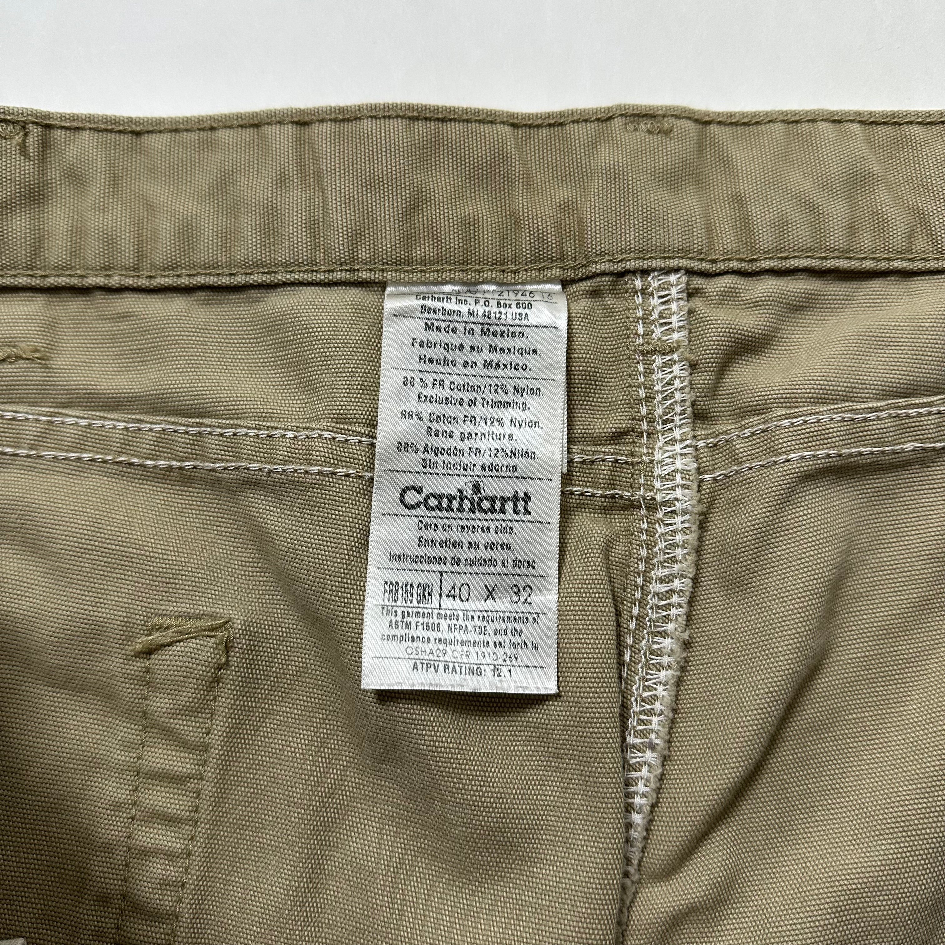 Carhartt Flame-Resistant Original Fit Carpenter Pants Khaki Size 40