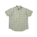 Penguin Short-sleeve Button-down Polo in Pastel Plaid Pattern (Size Medium)
