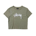 Stussy Crop T-shirt for Women in Olive green (Size 10 Medium)