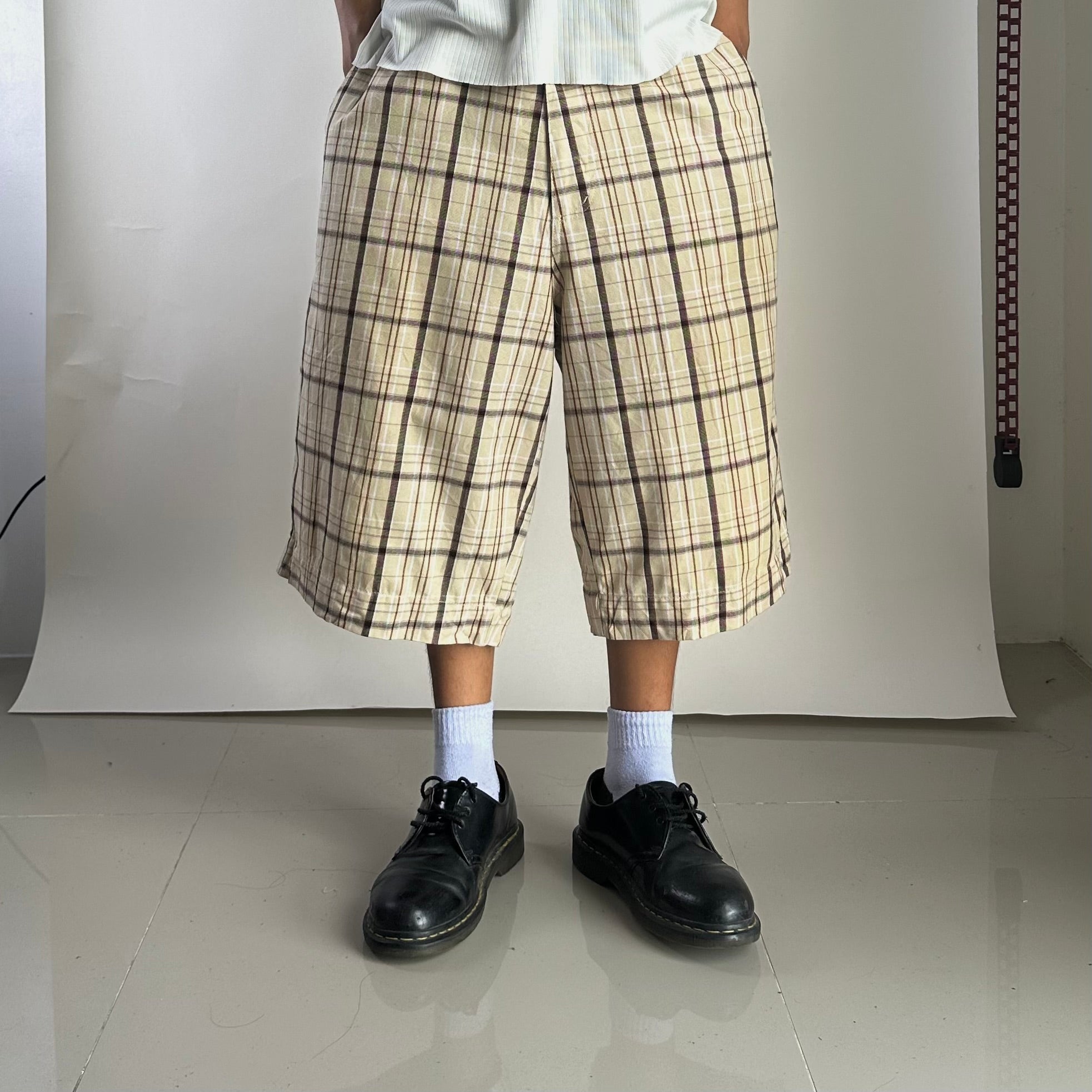 Y2k Vibes Gold Label Plaid Twill Shorts (Size 40)