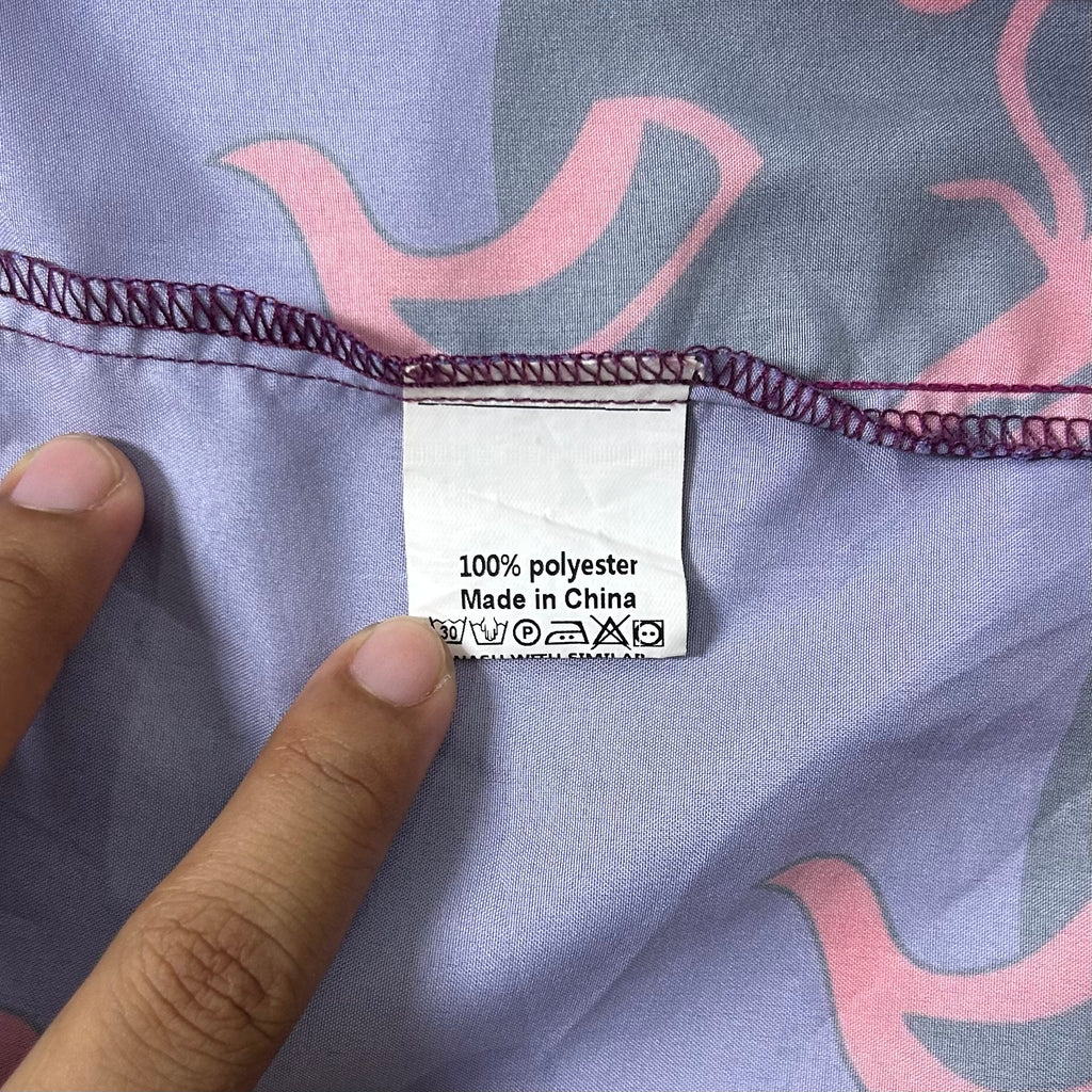 Incerun "Devil Head” Button Up T-shirt in Purple (Size Large)