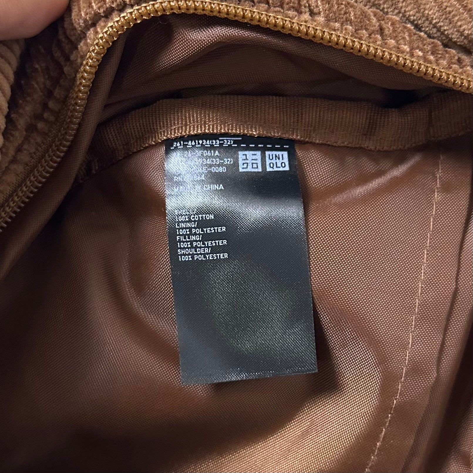Uniqlo Round Mini Shoulder Bag Corduroy in Brown Unisex (One Size)