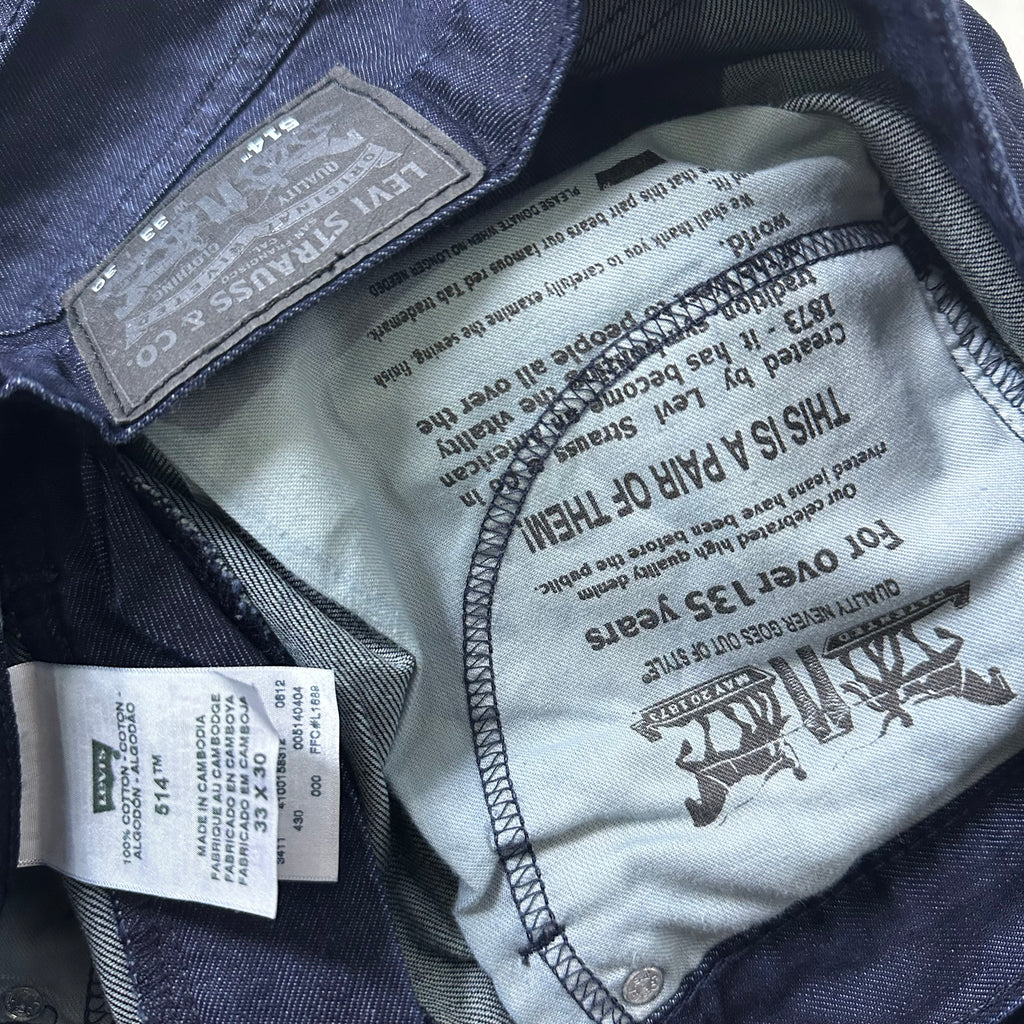 Levi’s 514 Straight Fit Jeans in Dark Indigo Wash (Size 33)