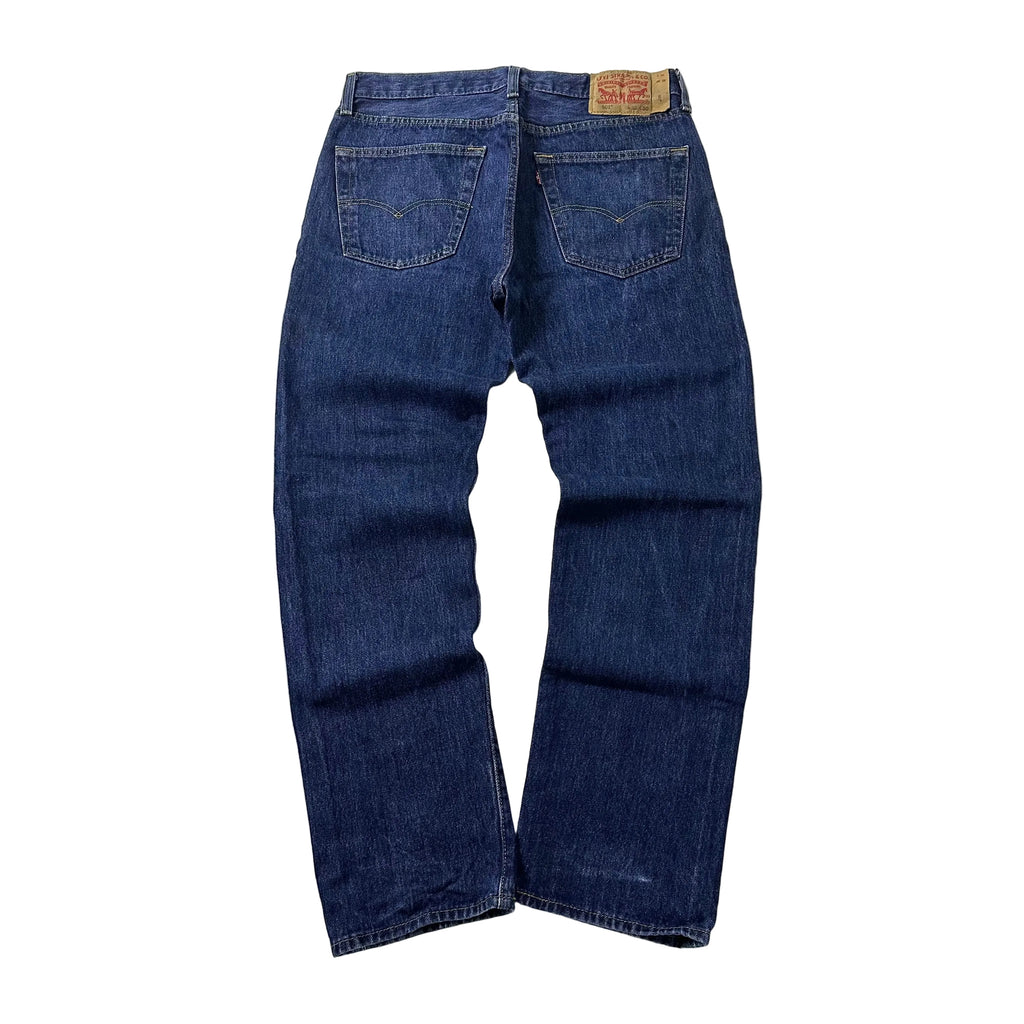 Levi’s 501 Original Fit Jeans Extended Patch Button Fly in Rinse Dark Wash (Size 32)