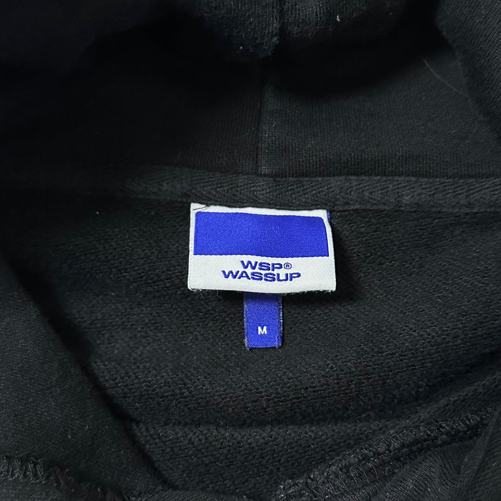 Wassup Heavy Cotton Hoodie Jacket Black Medium (Fits Large)