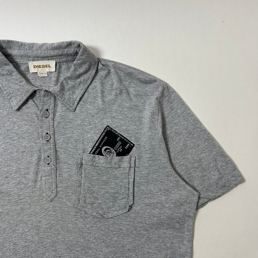 DIESEL Polo T-shirt in Gray (Size Large)