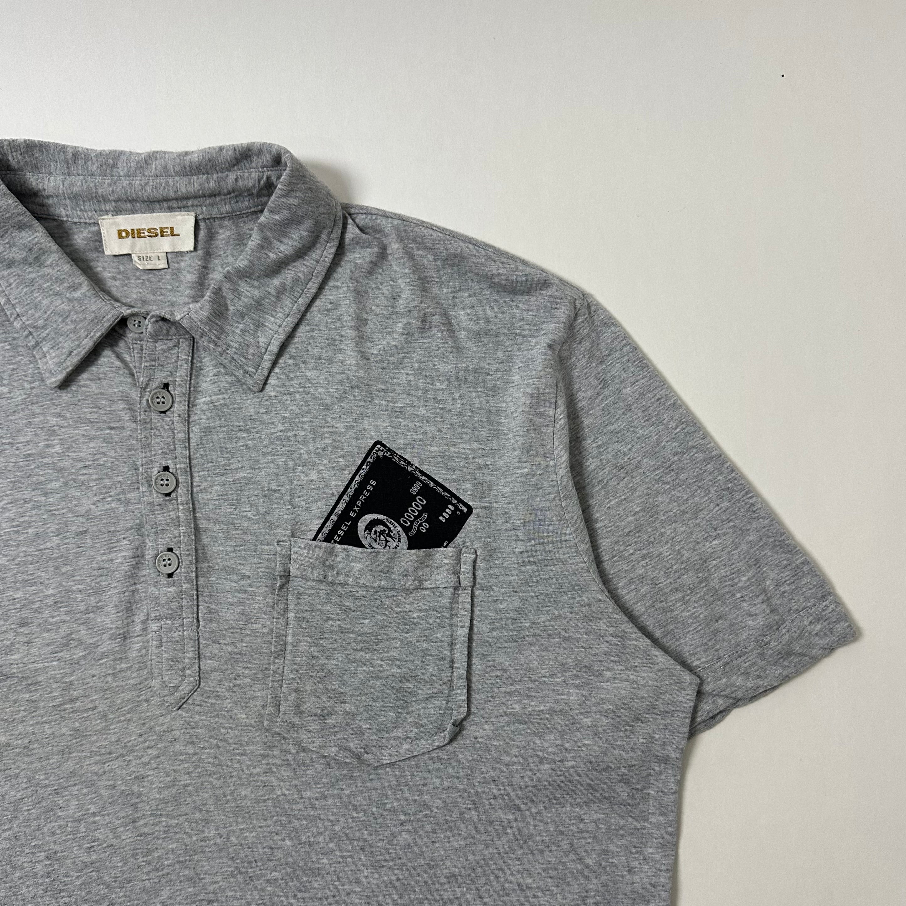 DIESEL Polo T-shirt in Gray (Size Large)
