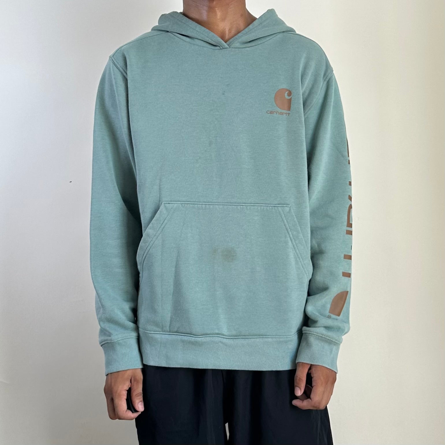 Carhartt Script Hoodie Jacket in Pale Green (Best fit Medium)