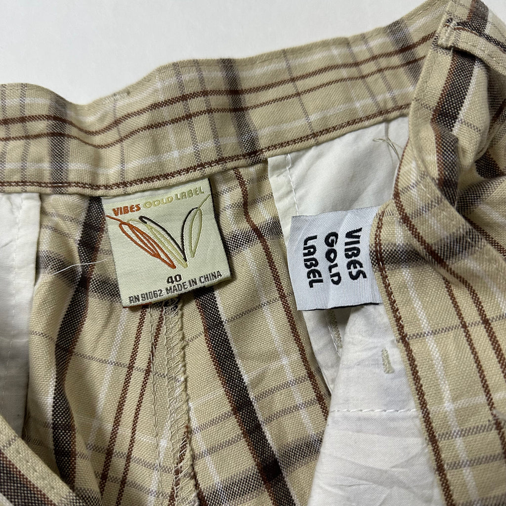 Y2k Vibes Gold Label Plaid Twill Shorts (Size 40)