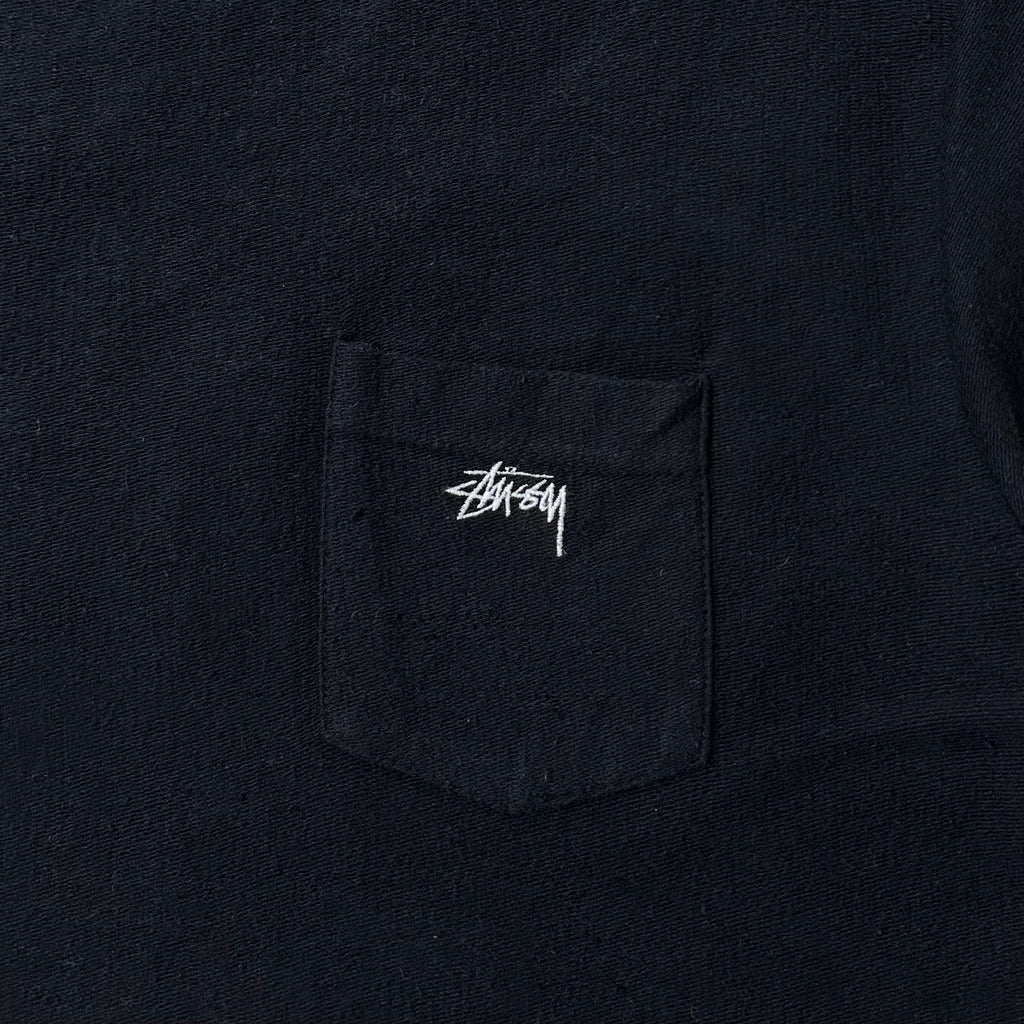 Stüssy Stock Logo Pocket T-Shirt in Black Medium