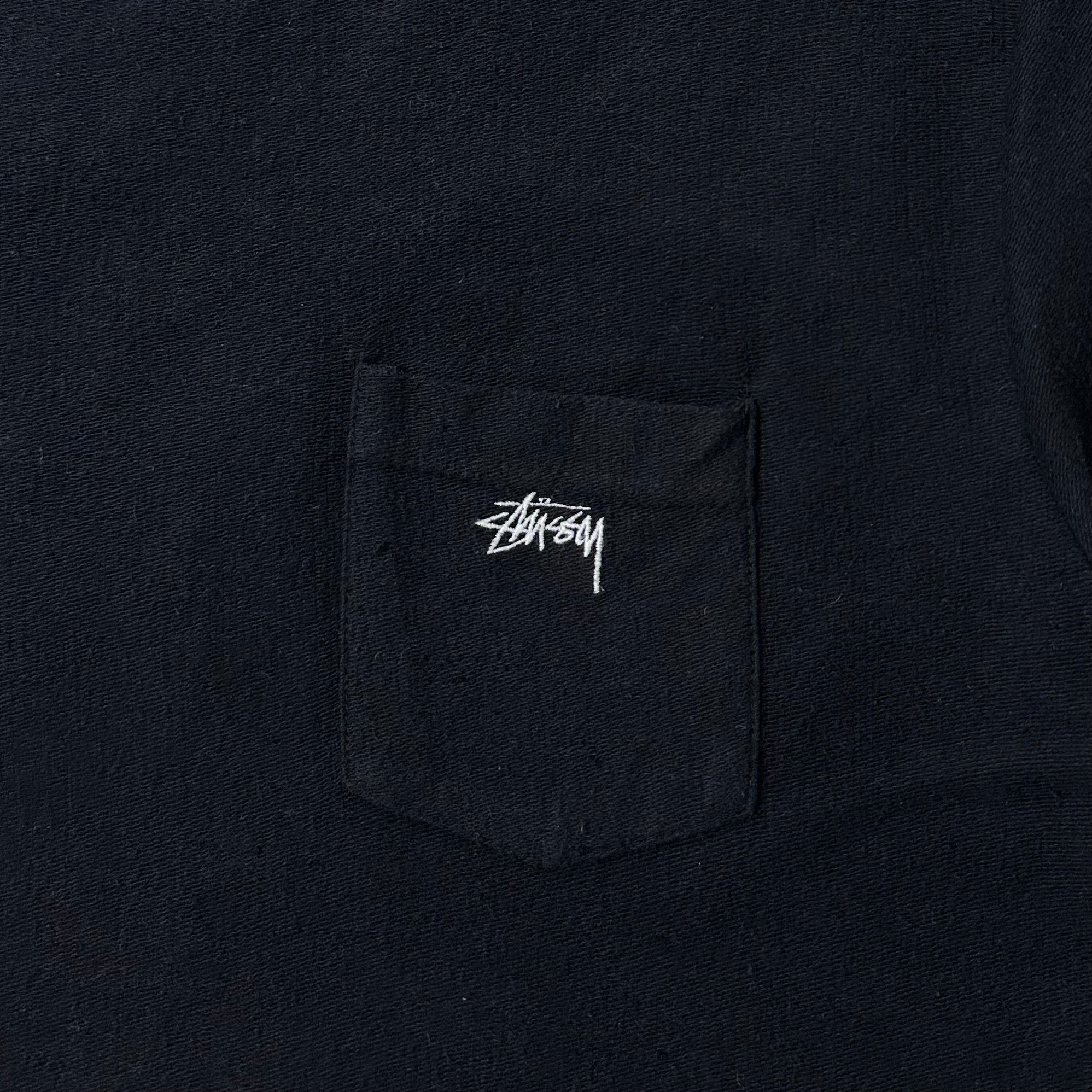 Stüssy Stock Logo Pocket T-Shirt in Black Medium
