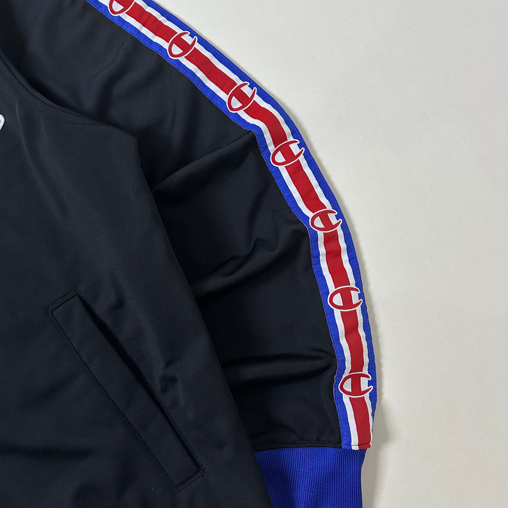 CHAMPION BIG C Track Jacket with Side tape Logo on sleeve Size Medium (Fits Large)