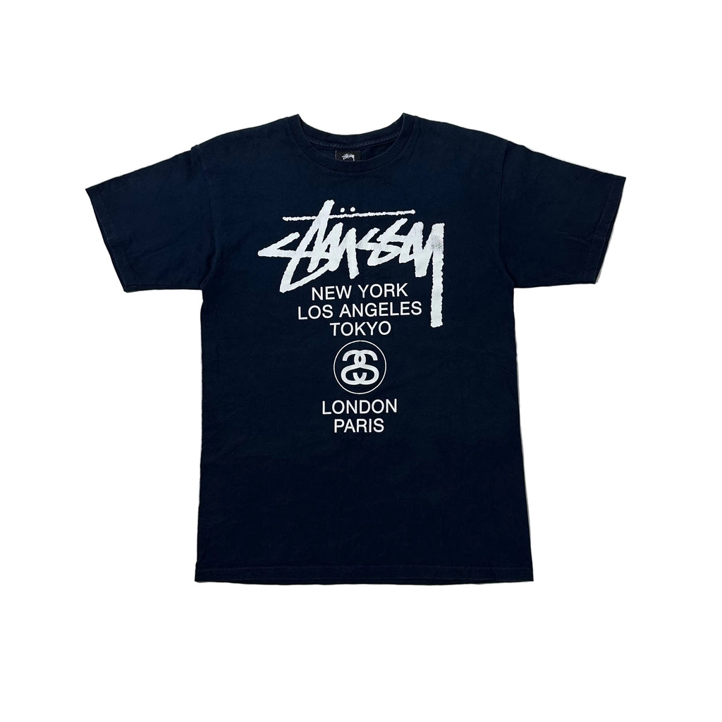 Stussy World Tour T-shirt in Navy Medium