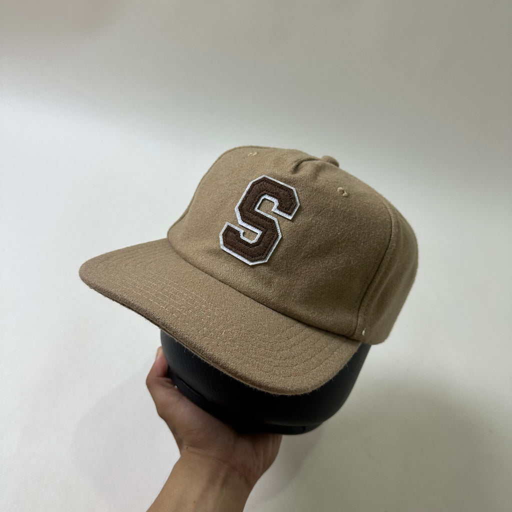 COTTON:ON “S” Logo Patch Soft Wool-blend Snapback Baseball Cap in Light Brown (One Size)