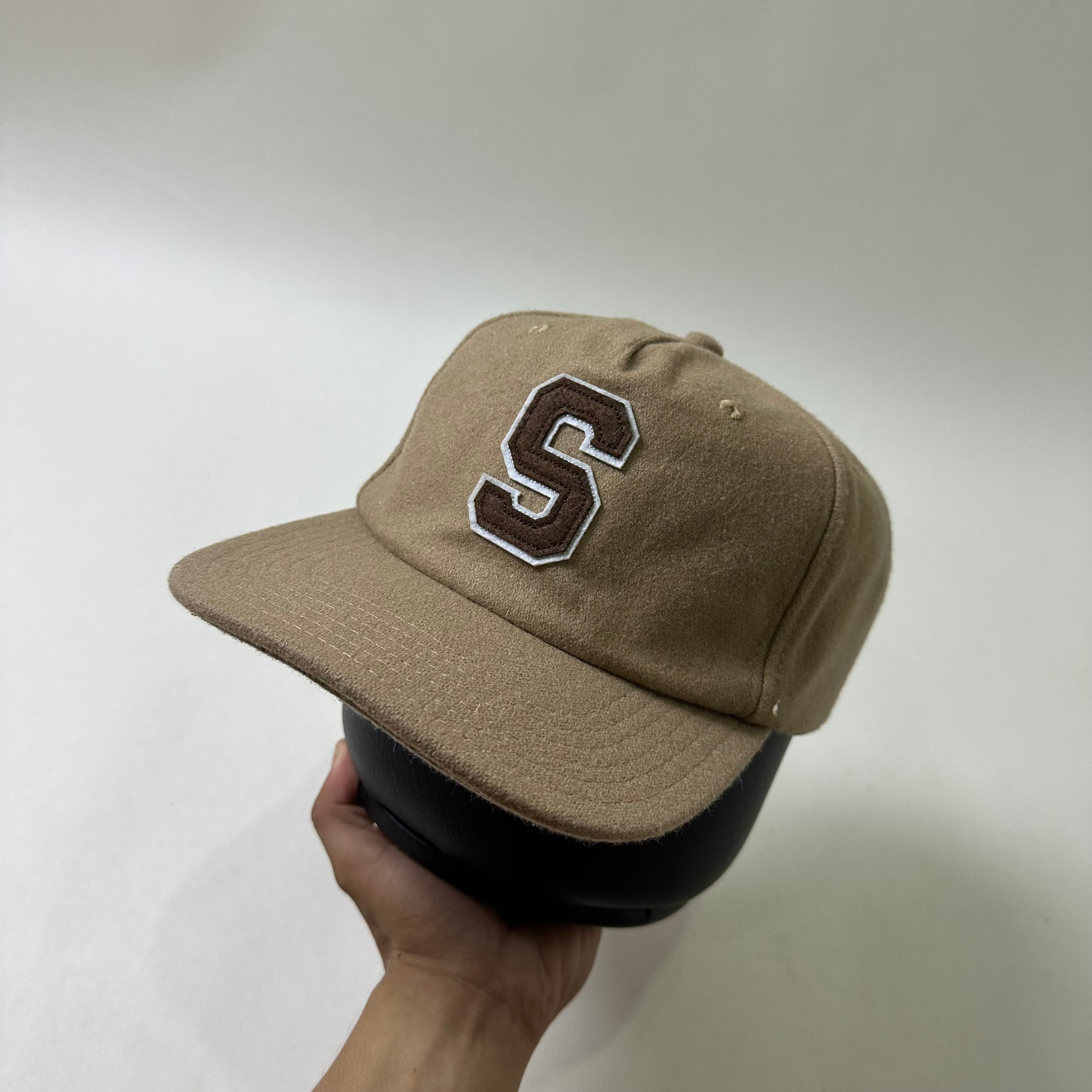 COTTON:ON “S” Logo Patch Soft Wool-blend Snapback Baseball Cap in Light Brown (One Size)