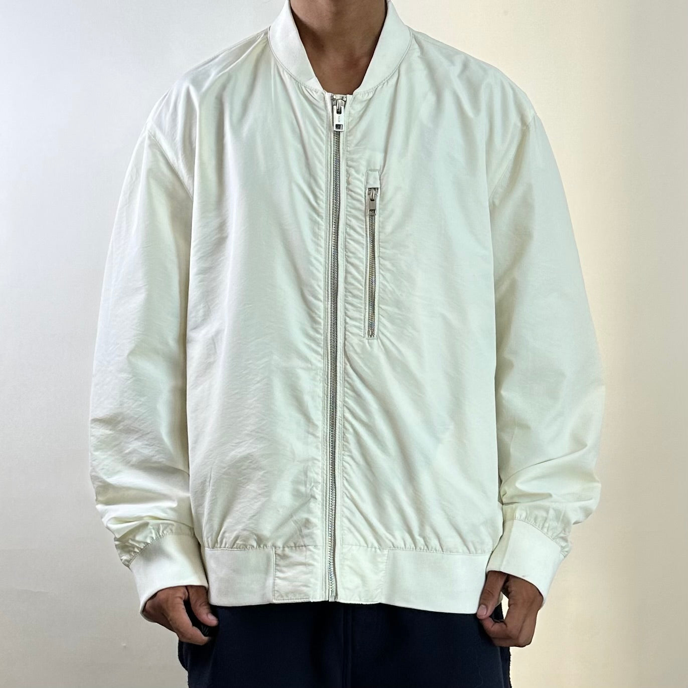 H&M Bomber Jacket in White Size XL