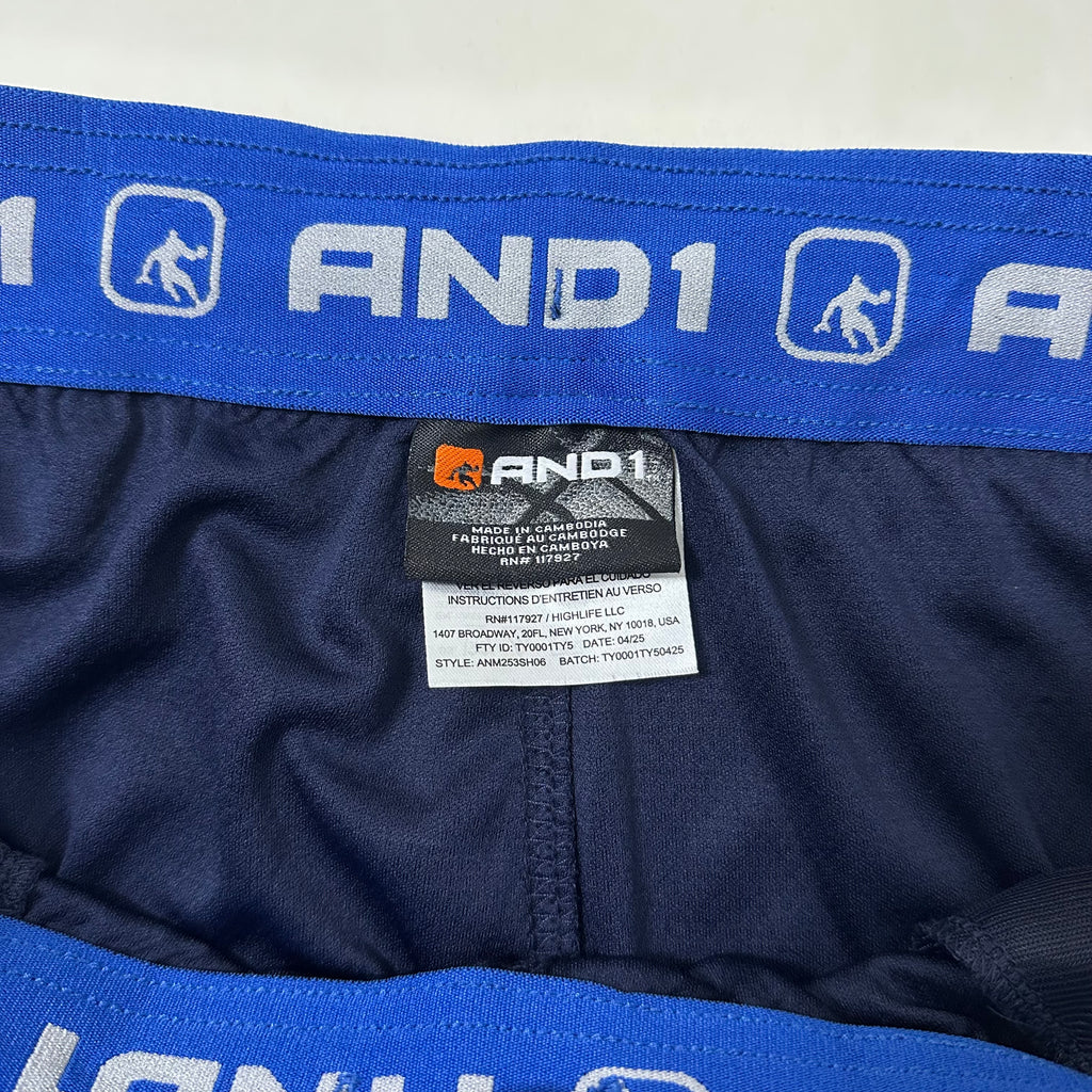 BRAND NEW AND1 Men's Active All Court Basketball Shorts Navy Size Medium (32-38)