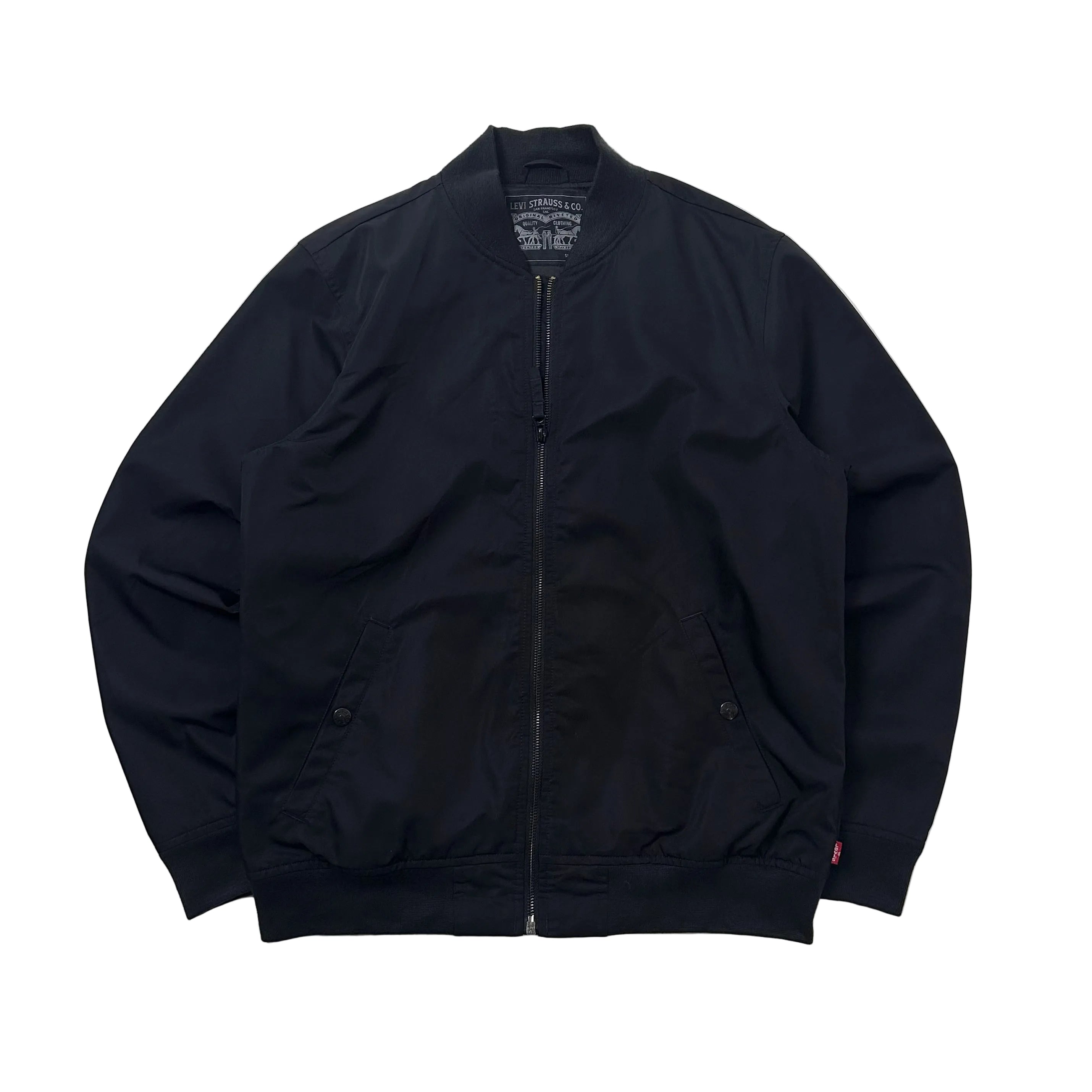 Levis Mens Bomber Jacket Black Size Medium