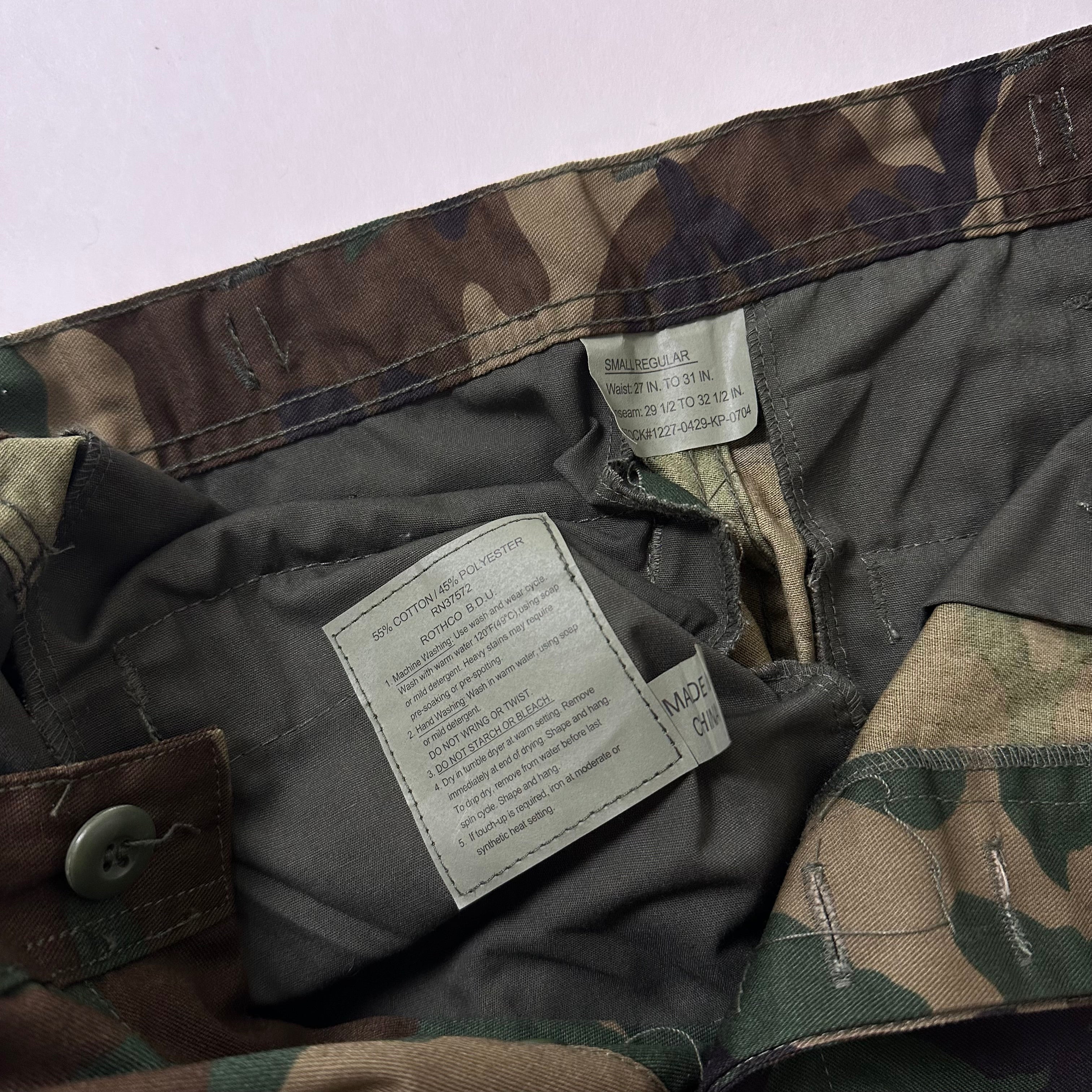 Rotcho Cargo Pants in Woodland Camo (Size 27-31)