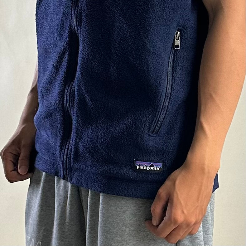 Patagonia Men’s Synchilla Fleece Vest In Dark Navy Blue (Size Large)