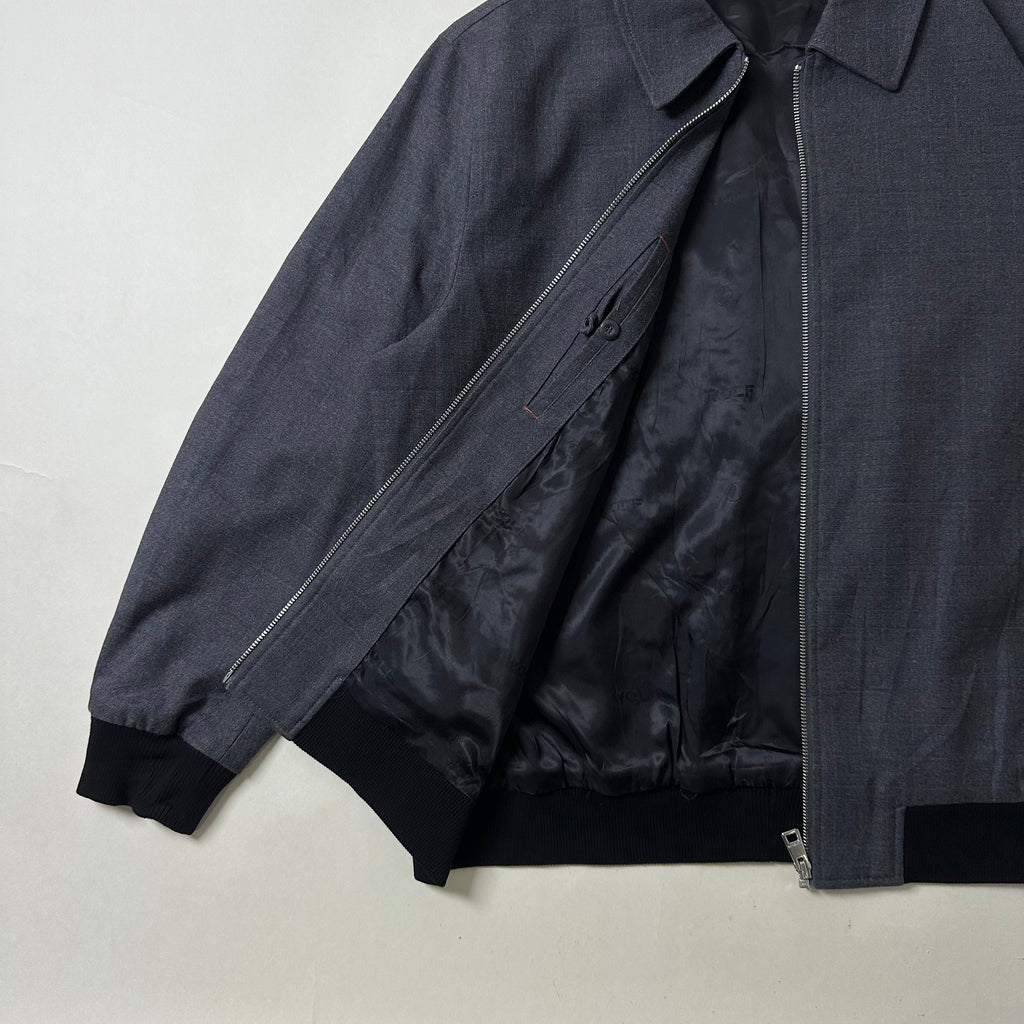 Septwolves Harrington Jacket in Plain Pattern Charcoal Gray (Size Large)
