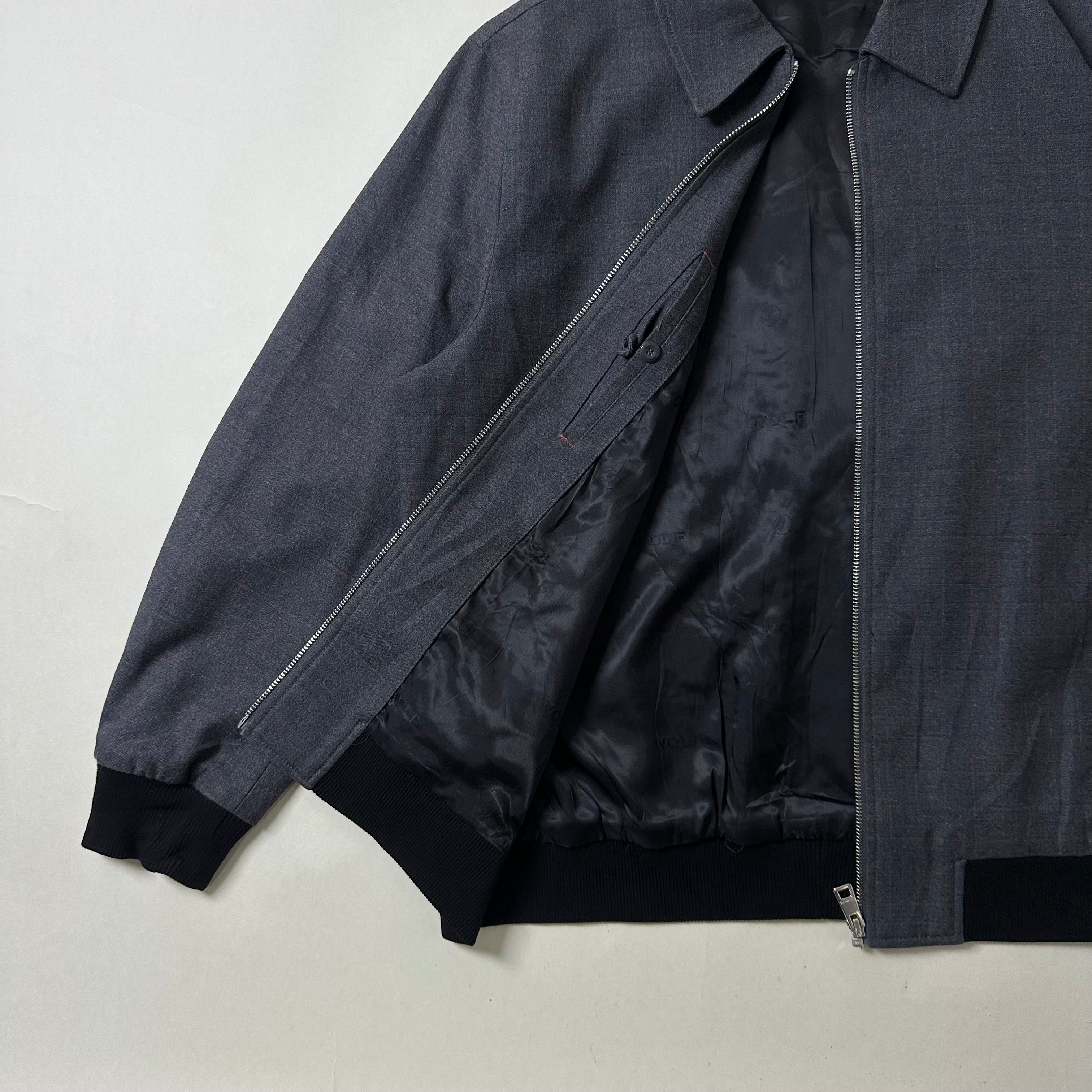 Septwolves Harrington Jacket in Plain Pattern Charcoal Gray (Size Large)