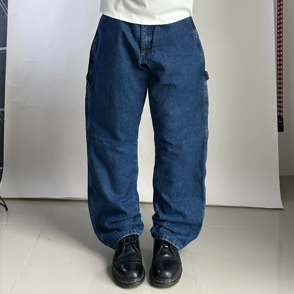 Wrangler Carpenter Pants Fleece-lined in Dark Stonewash (Size 32)