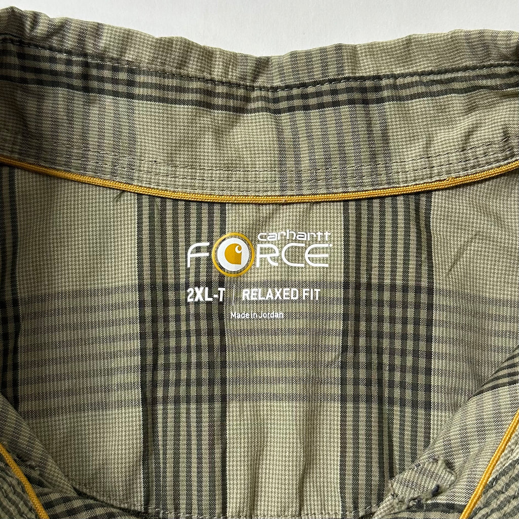 Carhartt Force Plaid Button-up Short Sleeve Shirt (Size 2XL)