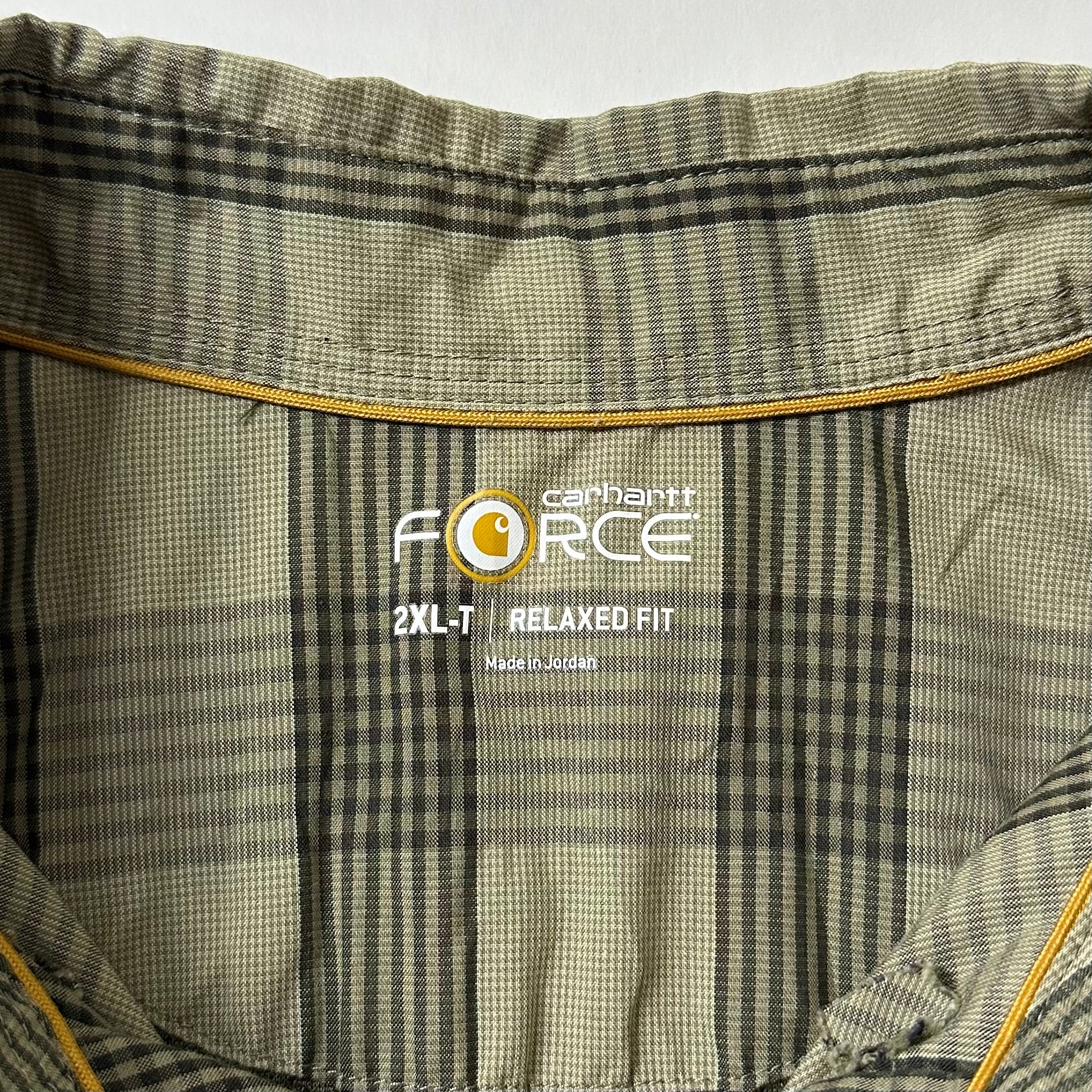 Carhartt Force Plaid Button-up Short Sleeve Shirt (Size 2XL)