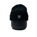 MLB NY Yankees Embroidered Logo Ribbed-knit Beanie in Black (One Size)