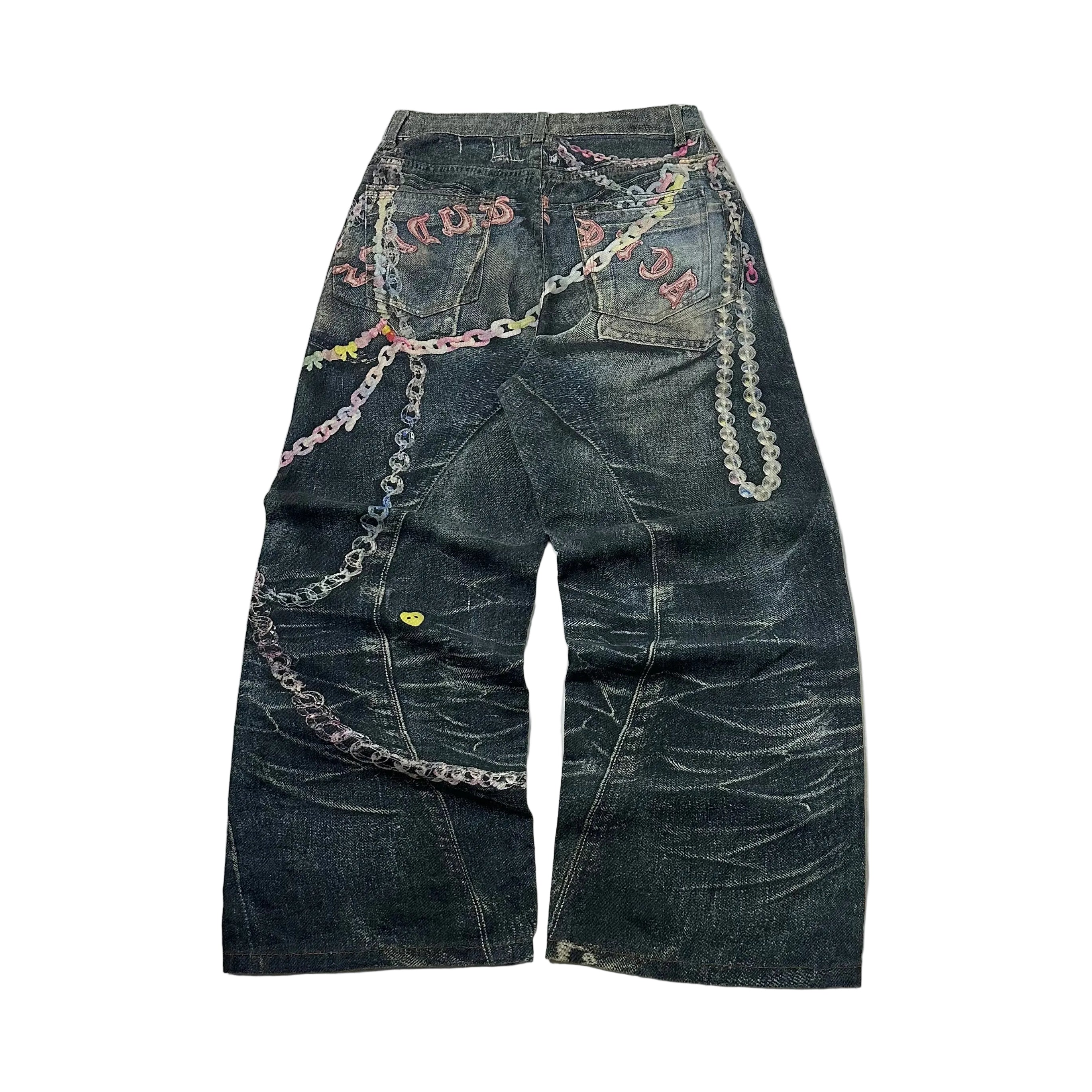 Acne Studios Loose-fit Trompe L’oeil Candy Chain Jeans (Size 30) OFF only - SOLD