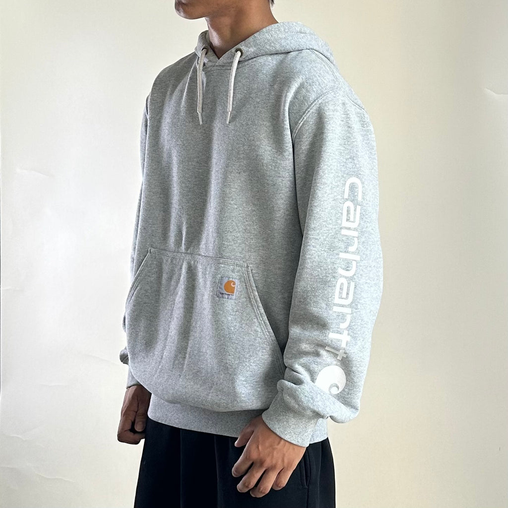 Carhartt Script Hoodie Jacket in Heather Gray (Size Small)