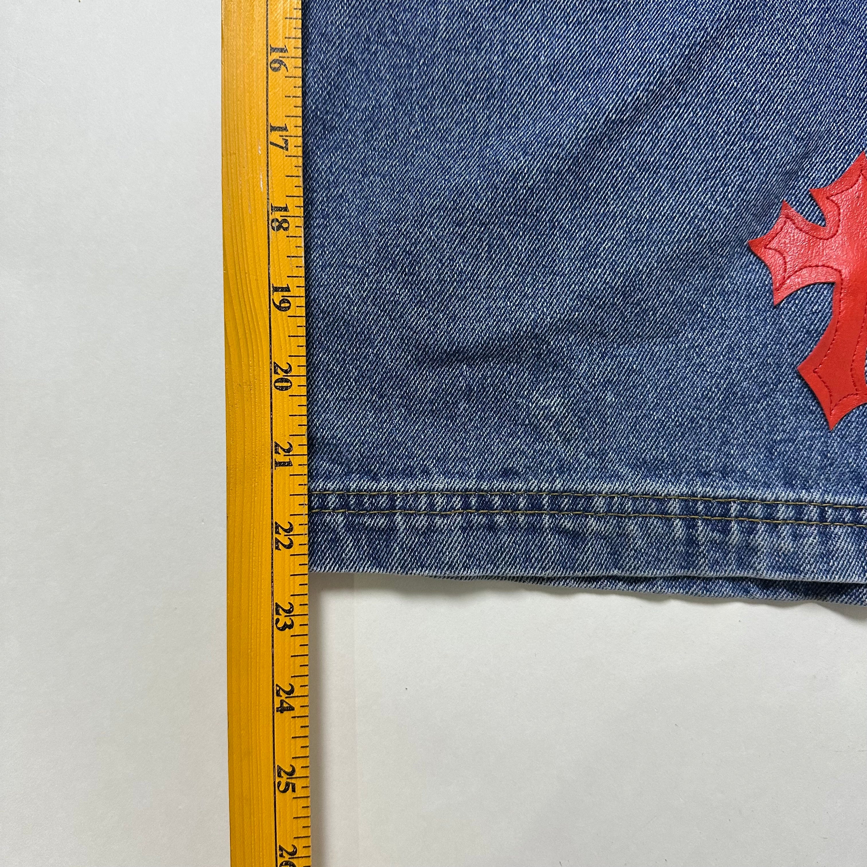 Carpenter Jorts with Chrome Hearts Customized Cross Patches (Size 34) — SOLD