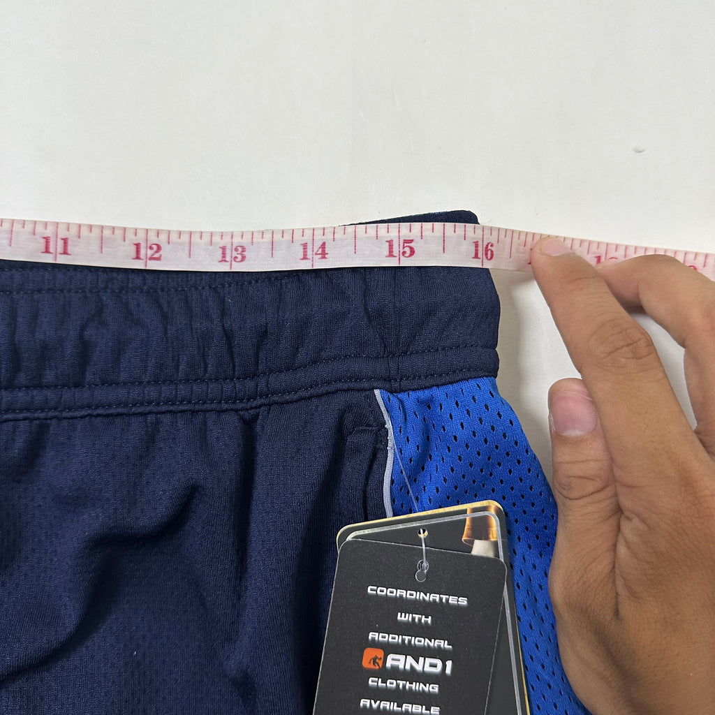 BRAND NEW AND1 Men's Active All Court Basketball Shorts Navy Size Medium (32-38)