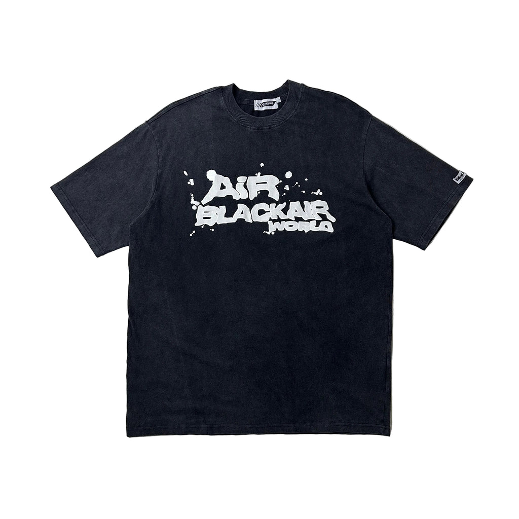 Black Air World T-Shirt in Acid Wash (Size Large)