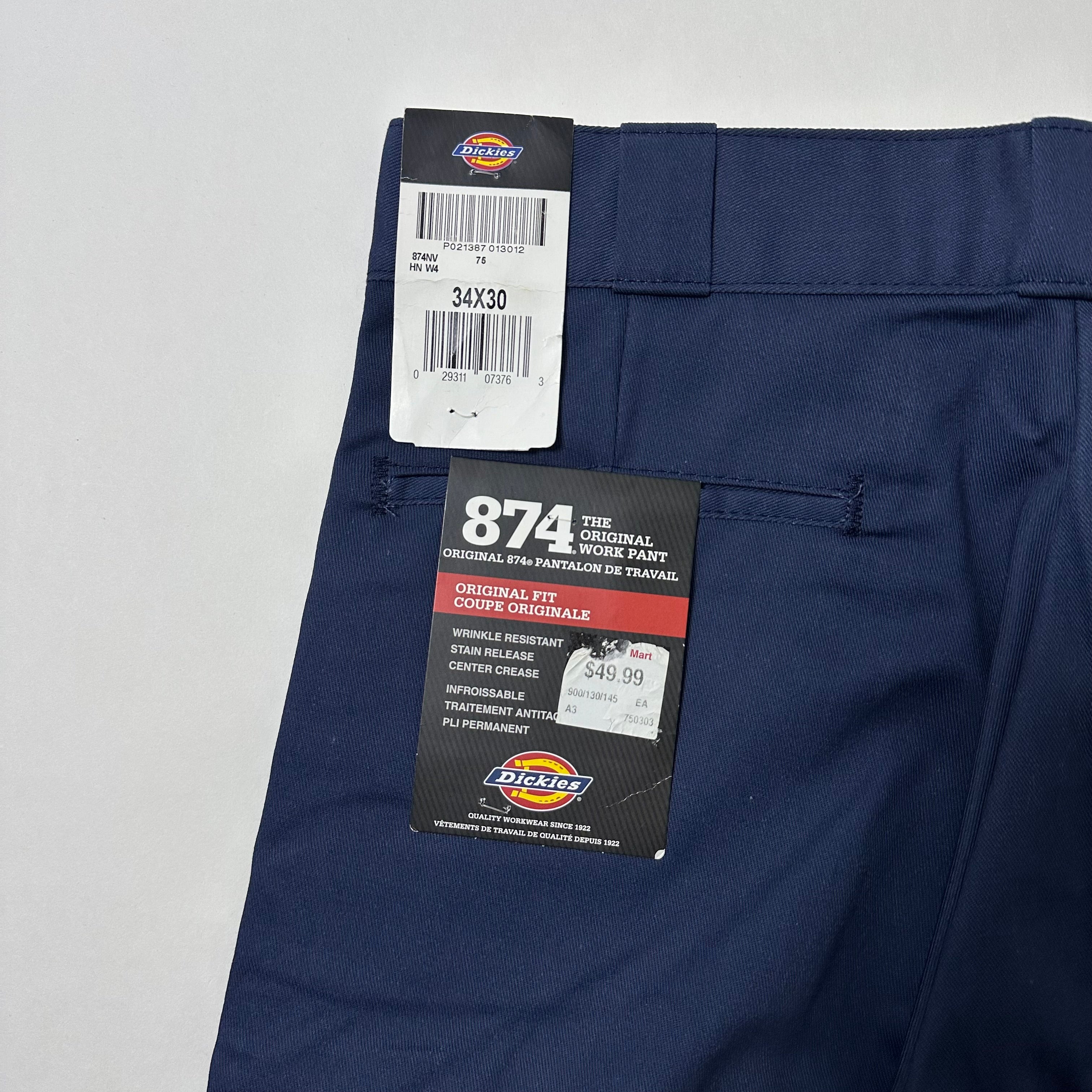 Brand New Dickies 874 Original Fit Pants Navy Size 34
