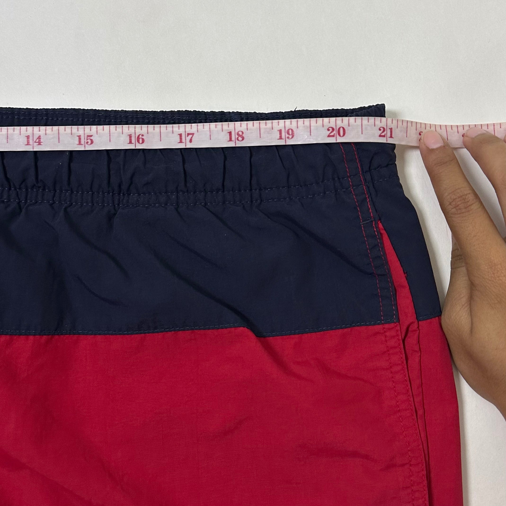 Nautica Swim Trunks Shorts Big Logo Red Dark Blue Size XL (42-46)