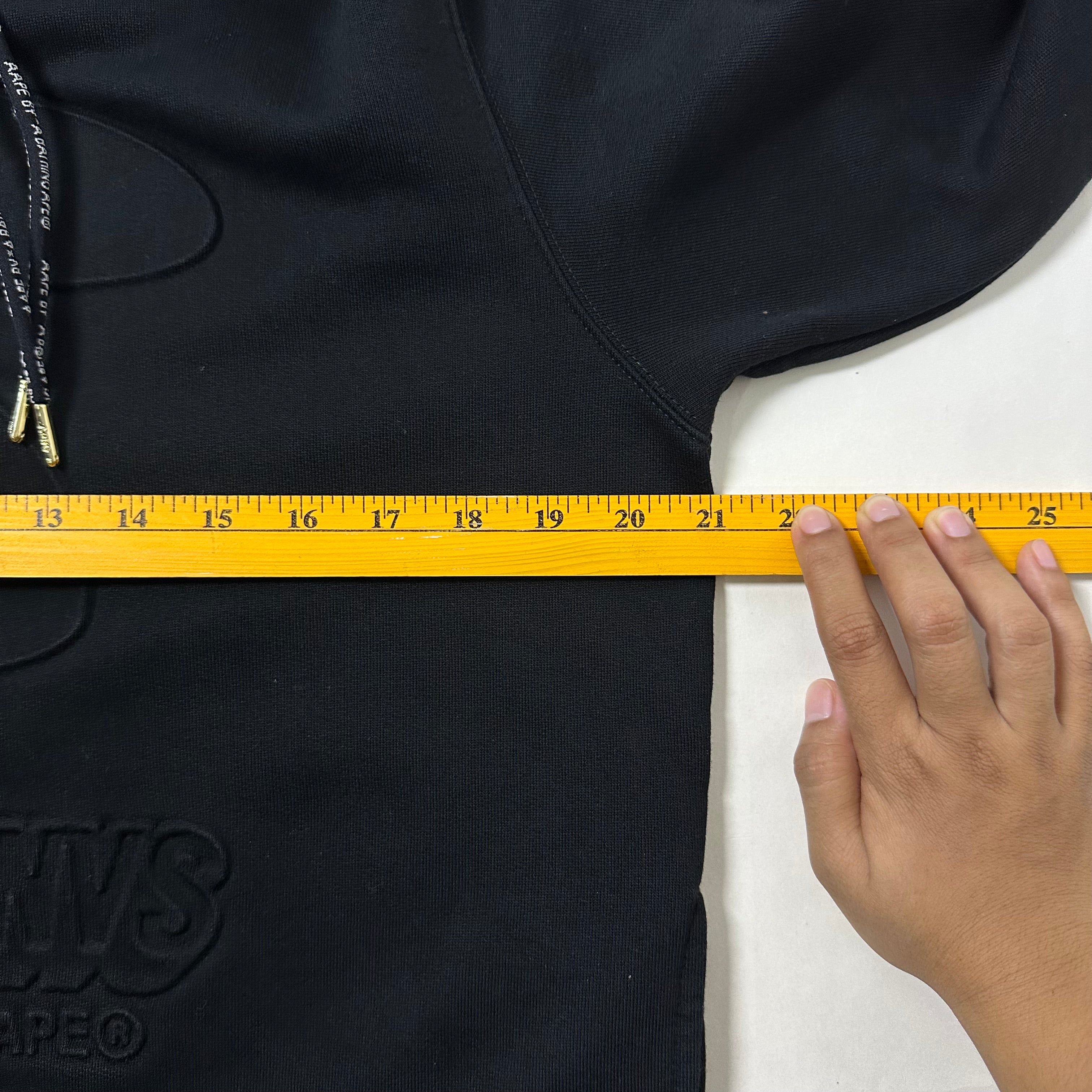 AAPE Embossed Logo Hoodie Jacket in Black (Size Medium)