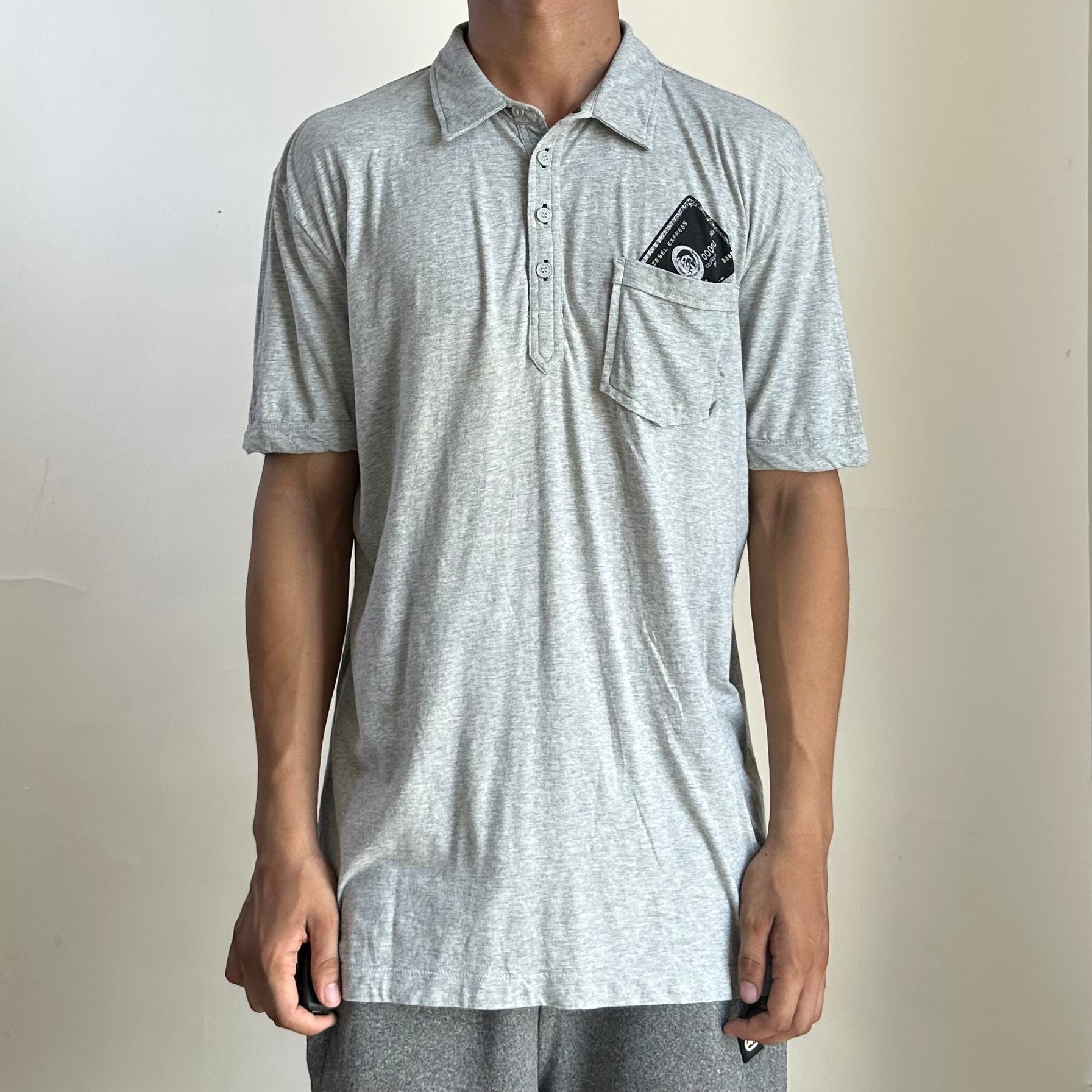 DIESEL Polo T-shirt in Gray (Size Large)