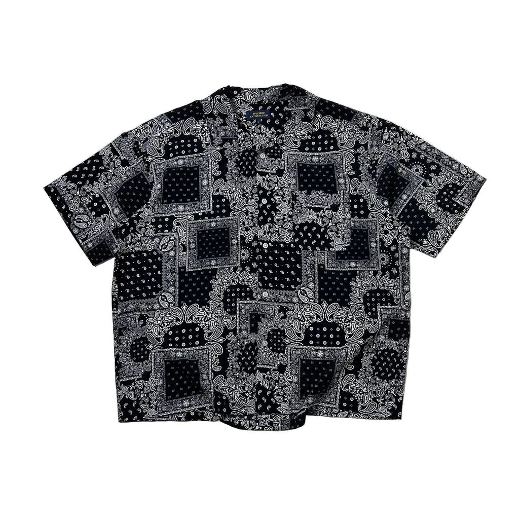 Paisley Bandana Button-Up Polo Shirt By Splendid Satisfaction Black Size Large