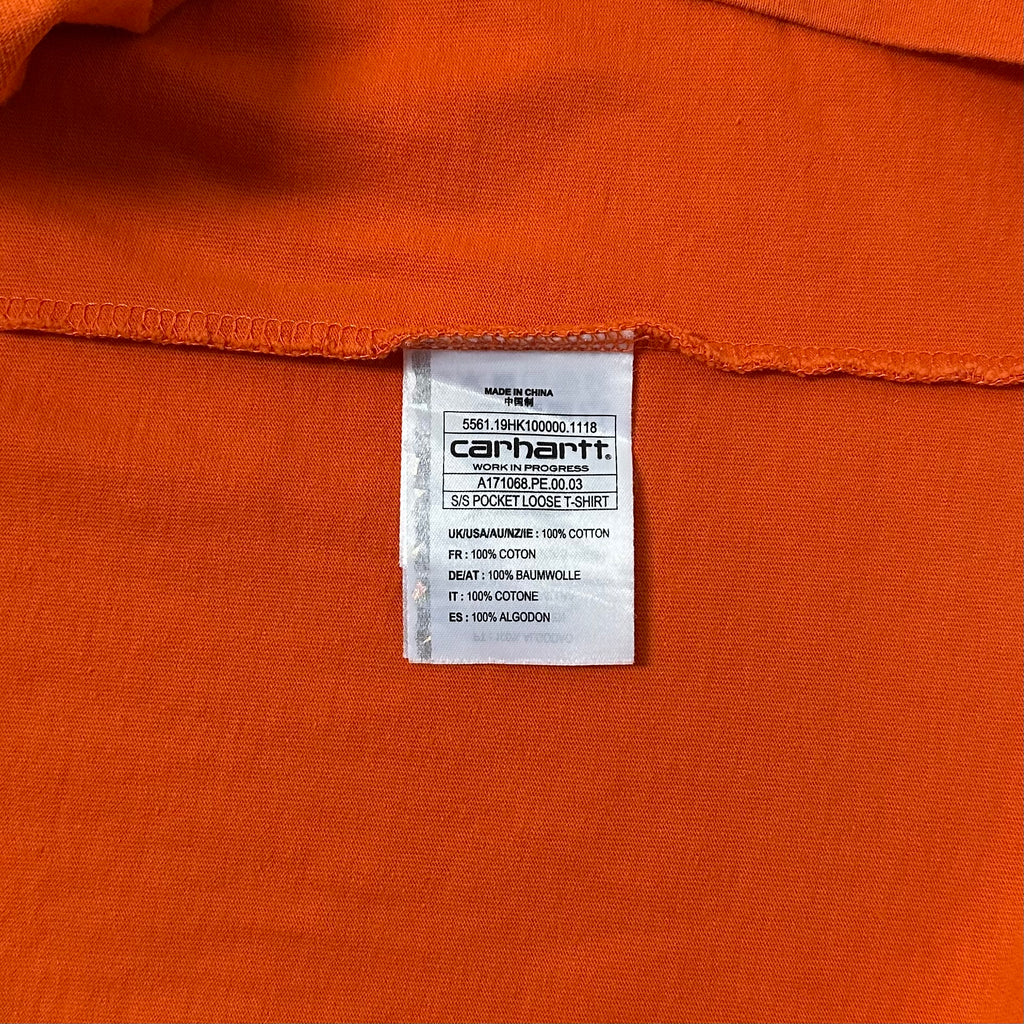 Carhartt WIP Pocket Tee in Orange Size Medium (Fits Large)